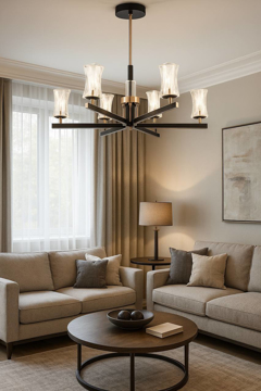 تصویر از لوستر مدرن  با نور چهار حالته و ریموت کنترل