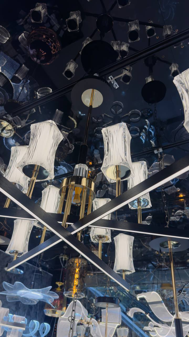 تصویر از لوستر مدرن  با نور چهار حالته و ریموت کنترل